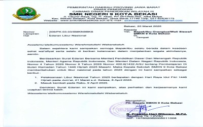 Surat Edaran Libur Idul Fitri 1446 H / 2025 M